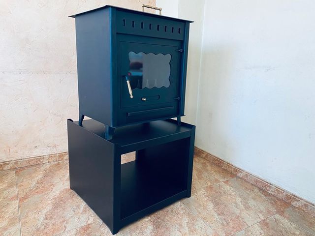 Estufa de leña con horno grande