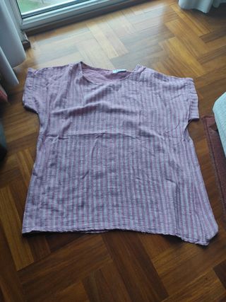 Camiseta rayas rosas