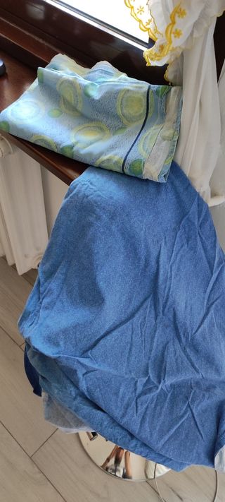lenzuola letto singolo cotone blu