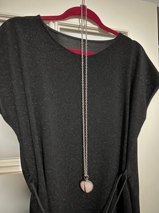 Collar acero y cuarzo rosa de Bimba y Lola
