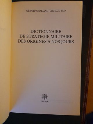 Dictionnaire de stratégie militaire. Libro francés