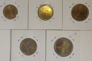 E55 Monedas Euro Serie Portugal 2003 5 Valores SC