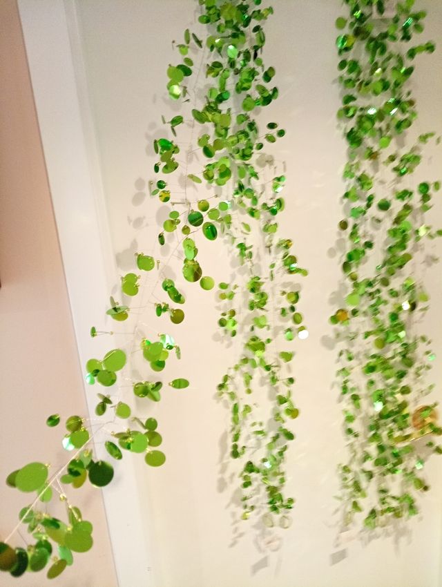 caja 12 guirnaldas navidad lentejuelas verdes