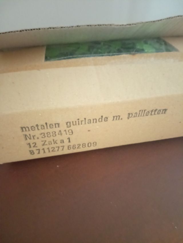 caja 12 guirnaldas navidad lentejuelas verdes