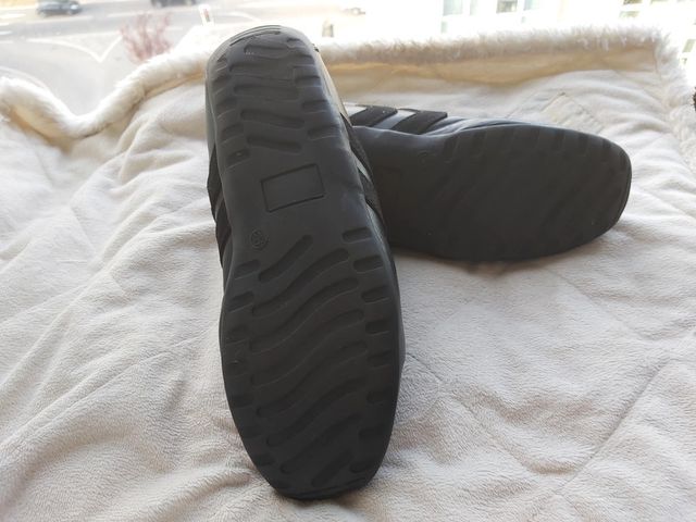 Sapatilhas em pele, casuais, preto, tamanho 36/37