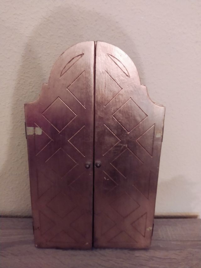 Tríptico de madera motivo religioso