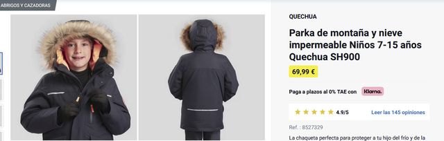 Abrigo de montaña y nieve Niño/a 14 años Quechua