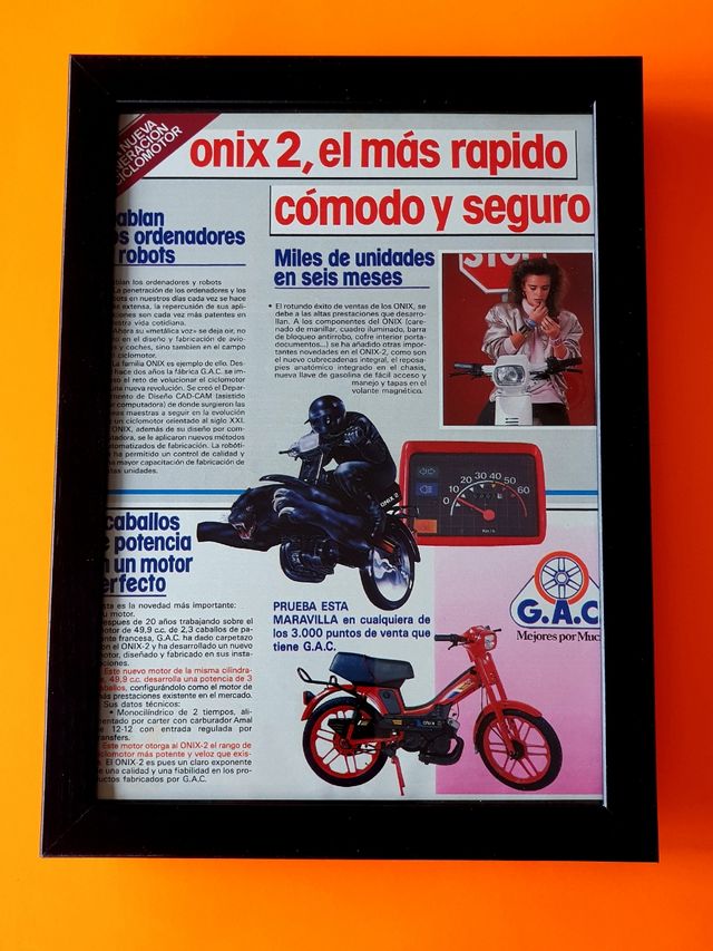 MOTO GAC ONIX 2 cuadro cartel catálogo folleto