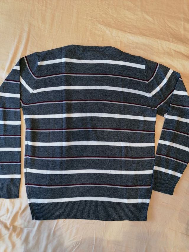 Pullover Uomo Cotton & Silk tg L Grigio a Strisce