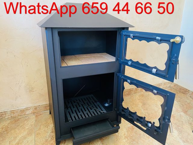 Estufa con horno y puertas cristal calorico