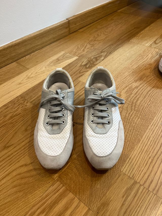 Zapatillas blancas y grises geox talla 38
