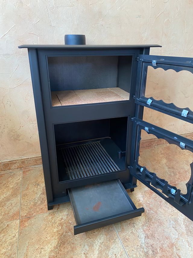 Estufa de leña plana con horno