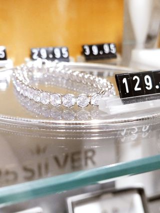 Pulsera tenis de plata tamaño XL
