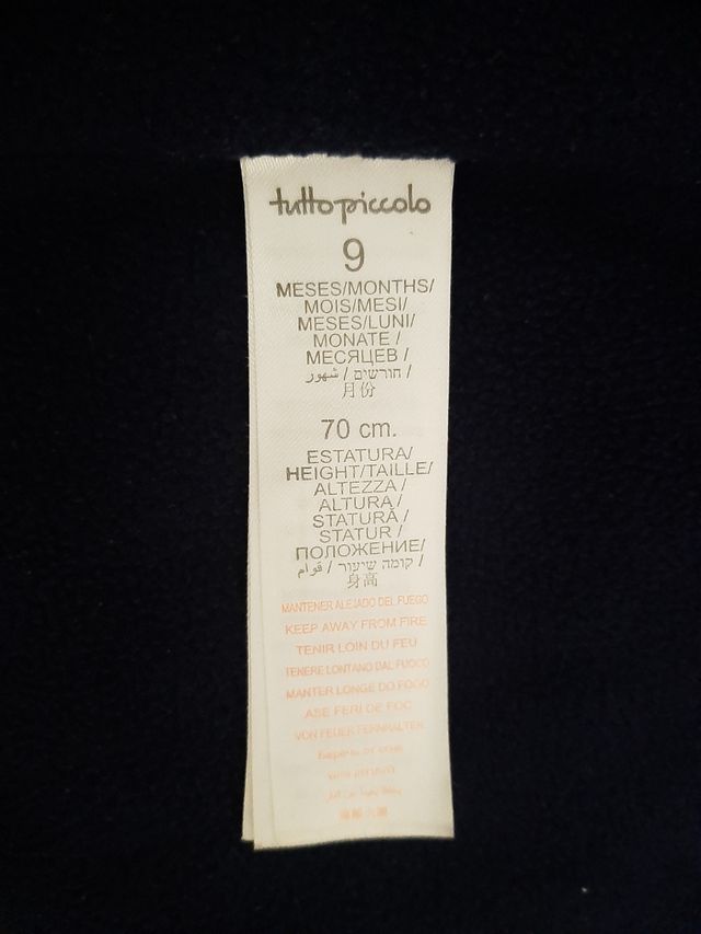 Chaqueta azul marino marca Tuttopiccolo talla 9-12