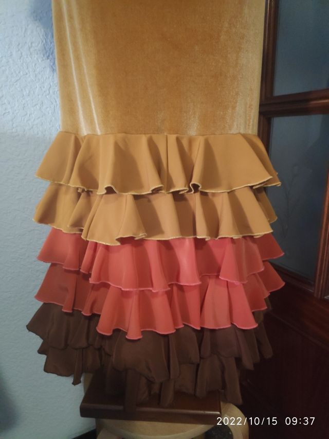 FALDA FLAMENCO ENSAYO TERCIOPELO/CREPÉ" NUEVA" XL