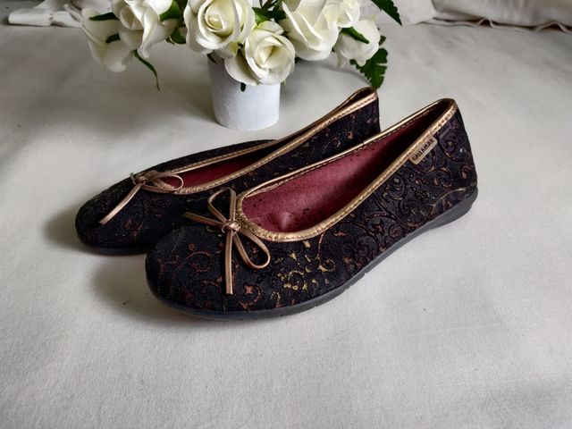 Bailarinas N32 marrón/dorado