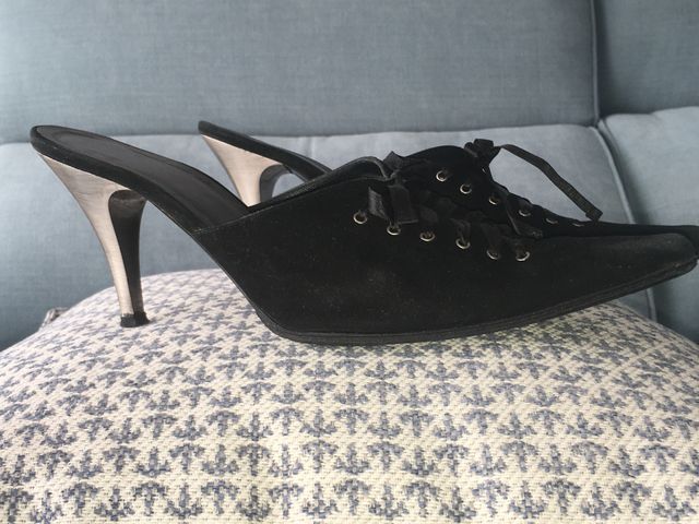 Zapato Ante Negro Invitada Fiesta