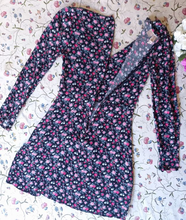 Vestido negro flores TS H&M Divided
