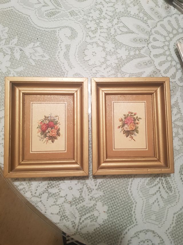 Cuadros 2 pequeños con motivos florales