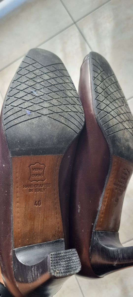 Scarpe donna vera pelle marrone nr. 40