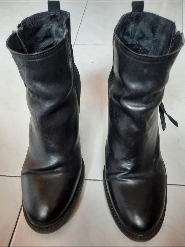 Botín de piel, talla 38
