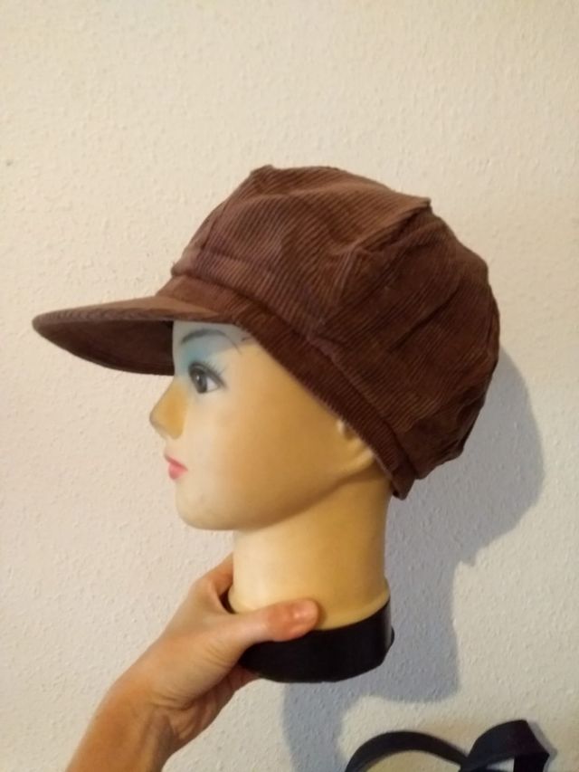 Gorra de pana marrón, unisex talla M