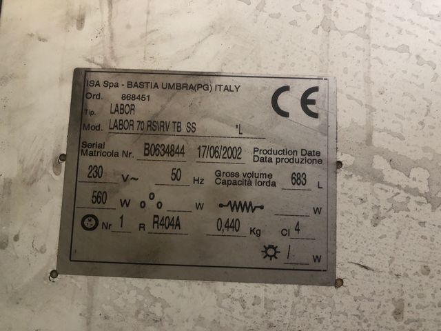 Armario Inox 2/1 congelación  HELADOS timbre
