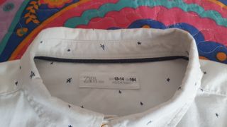 Camisa Zara T 13-14 Blanca Usada.