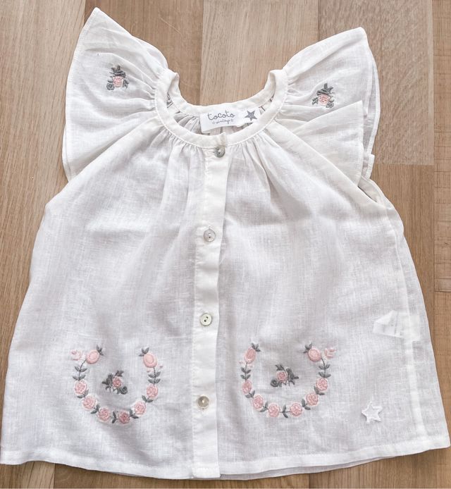 Blusa lino bordados Tocotó Vintage