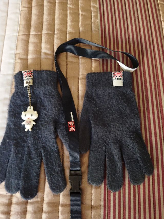 Guantes Reebok,lana,azul marino S