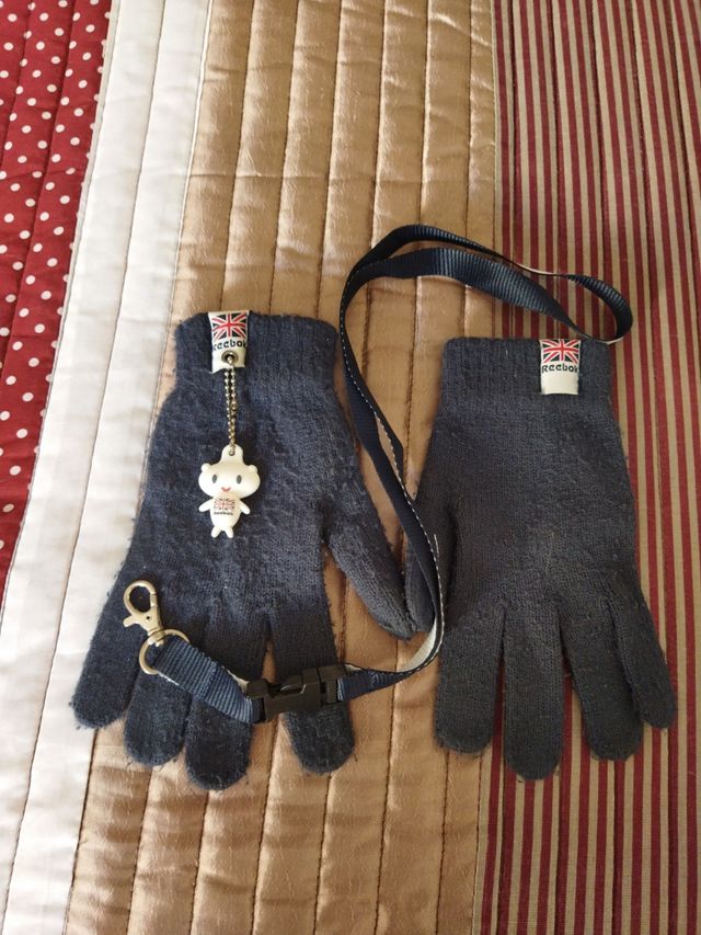 Guantes Reebok,lana,azul marino S