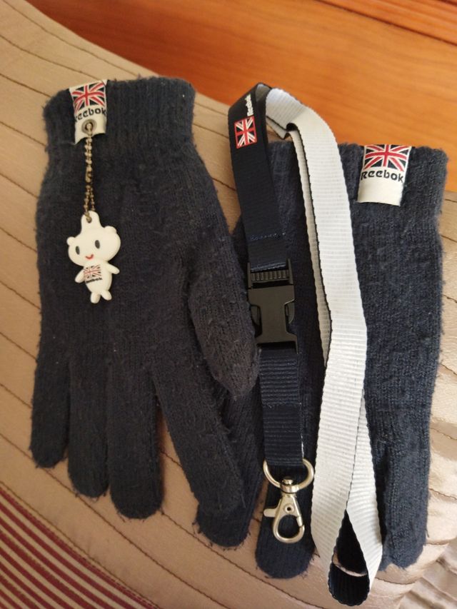 Guantes Reebok,lana,azul marino S