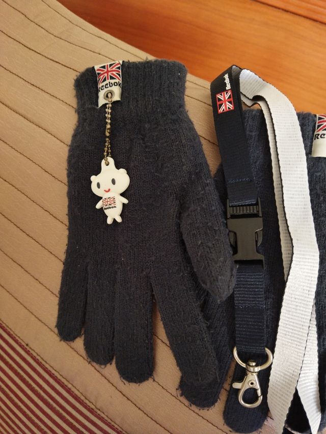 Guantes Reebok,lana,azul marino S