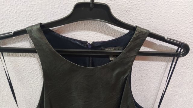 Vestido formal negro y azul