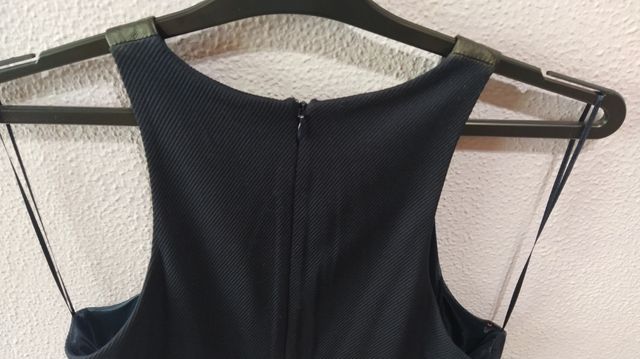 Vestido formal negro y azul