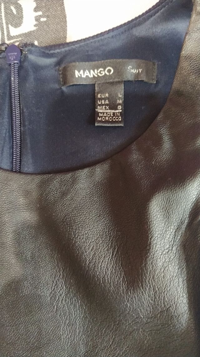 Vestido formal negro y azul