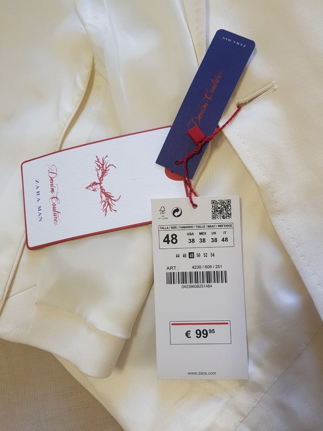 Traje Zara Man Denim Couture Licor 43 Nuevo