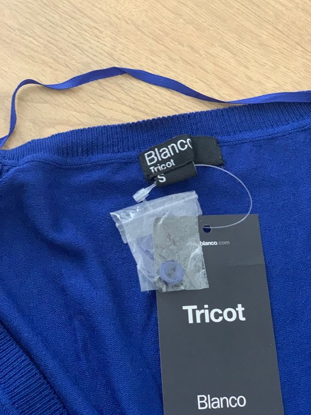 Chaqueta tricot azul medio , talla S