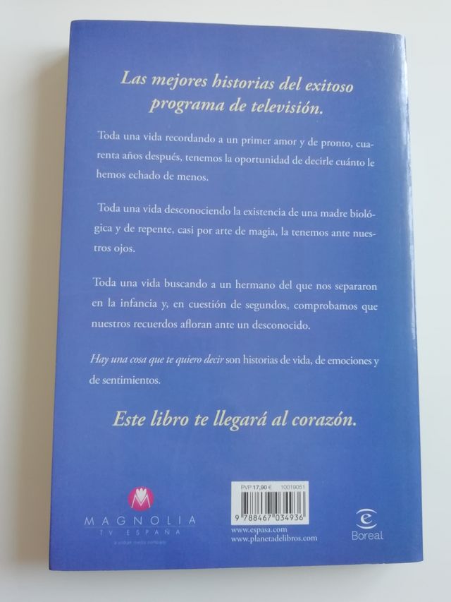 Libro "Hay una cosa que te quiero decir"