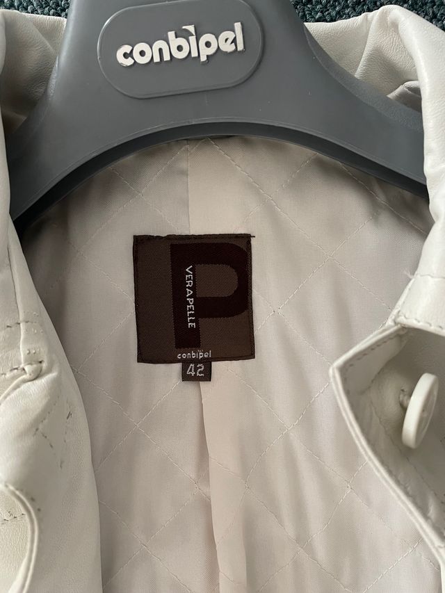 Cappotto in vera pelle bianca tg 42