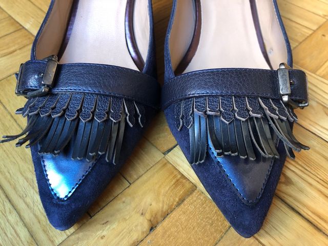 Zapatos tacón ante azul marino