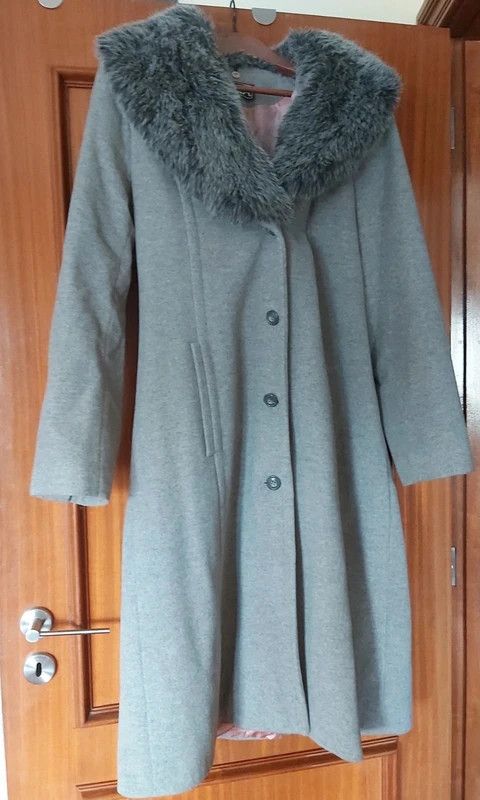 Sobretudo/casaco comprido 80%lã, cinzento, 40