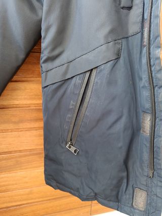 Parka plumón con capucha efecto pelo azul marino