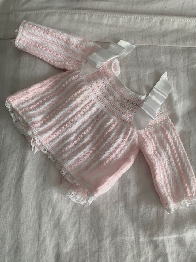 Rebequita rosa y blanca Recién Nacida