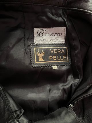 Falda de cuero vintage negra talla 34- 36