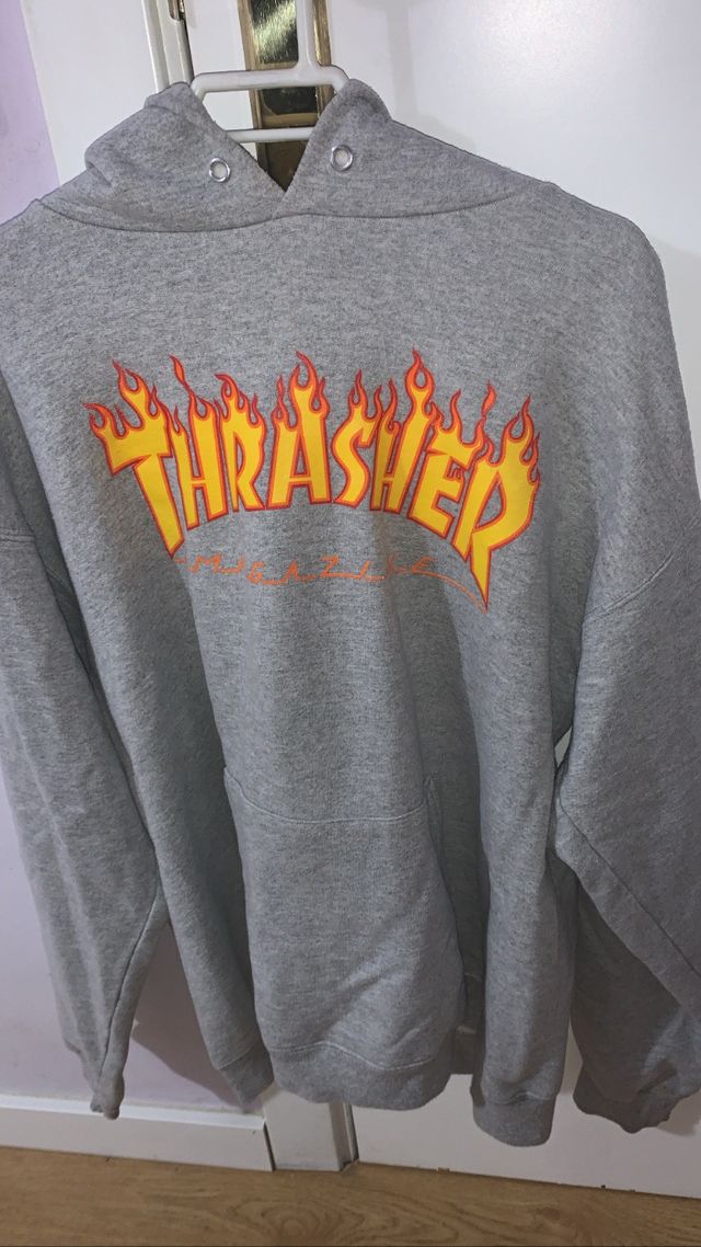 Sudadera Thrasher gris talla S.