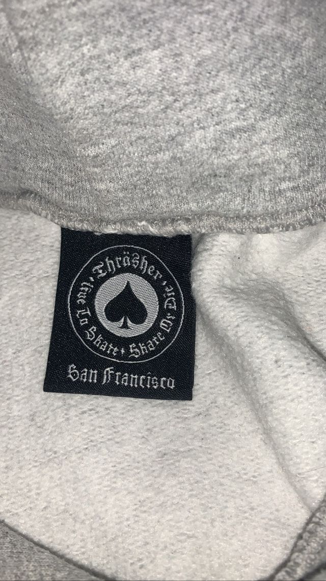 Sudadera Thrasher gris talla S.