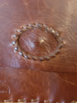 Bolso de hombro de cuero 100% vintage hecho a mano