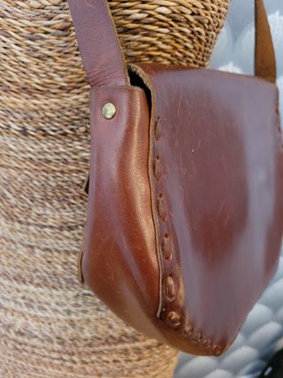 Bolso de hombro de cuero 100% vintage hecho a mano