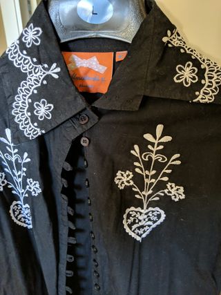 vestido camisa negro bordado 